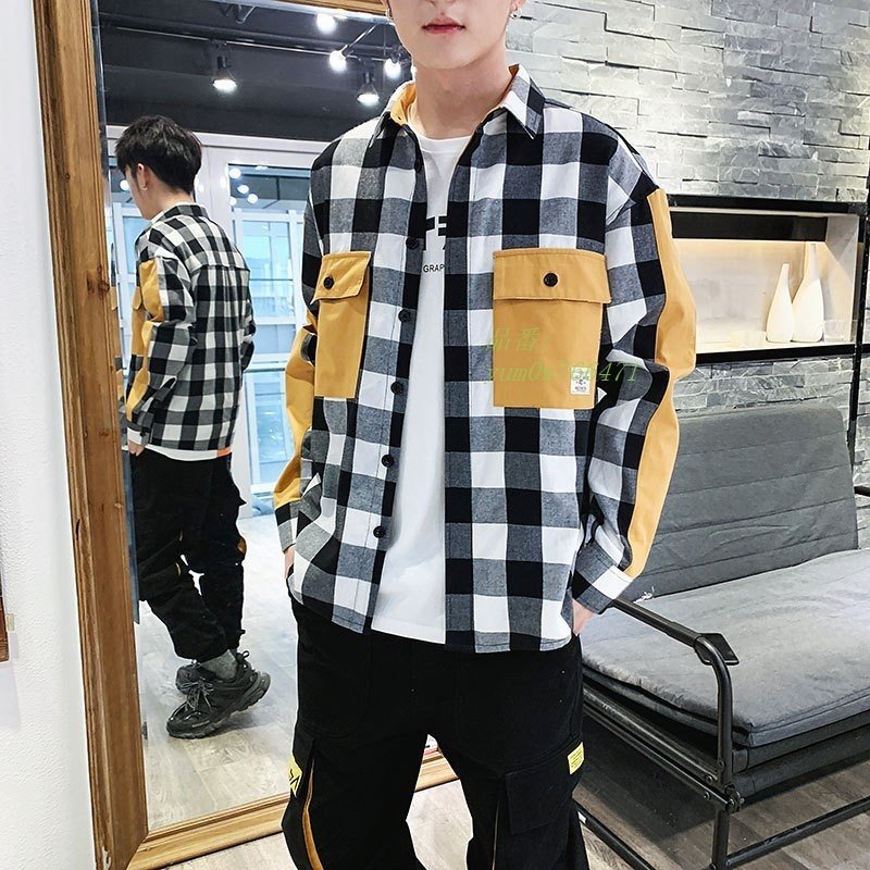 カジュアルシャツ ファッション コーデ トレンド チェック柄 ライトアウター 格子柄 メンズ 通学