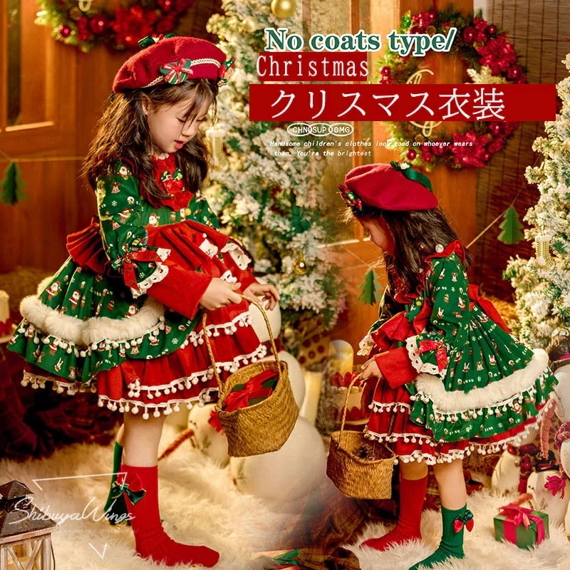 新品は時間限定で買い占めるクリスマス衣装 子供服 ワンピース 子供ワンピース ローリタ 長袖 リボン キッズワンピース 女の子 キッズ服 サンタ衣装 サンタ服 トギフト X mas パーティー イベン