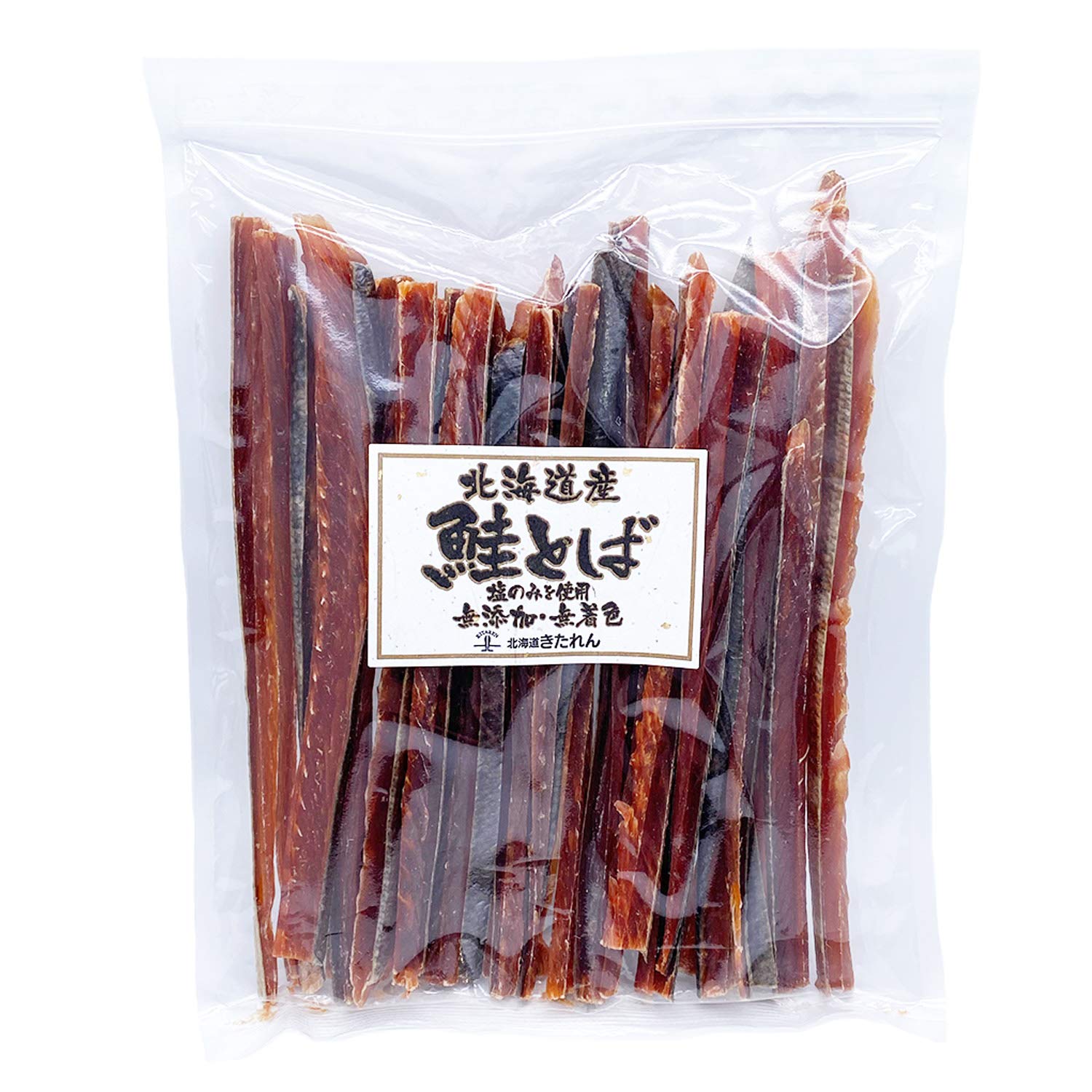 北海道きたれん 無添加 鮭とば 北海道産 塩のみを使用した 硬めの鮭とば (350g)