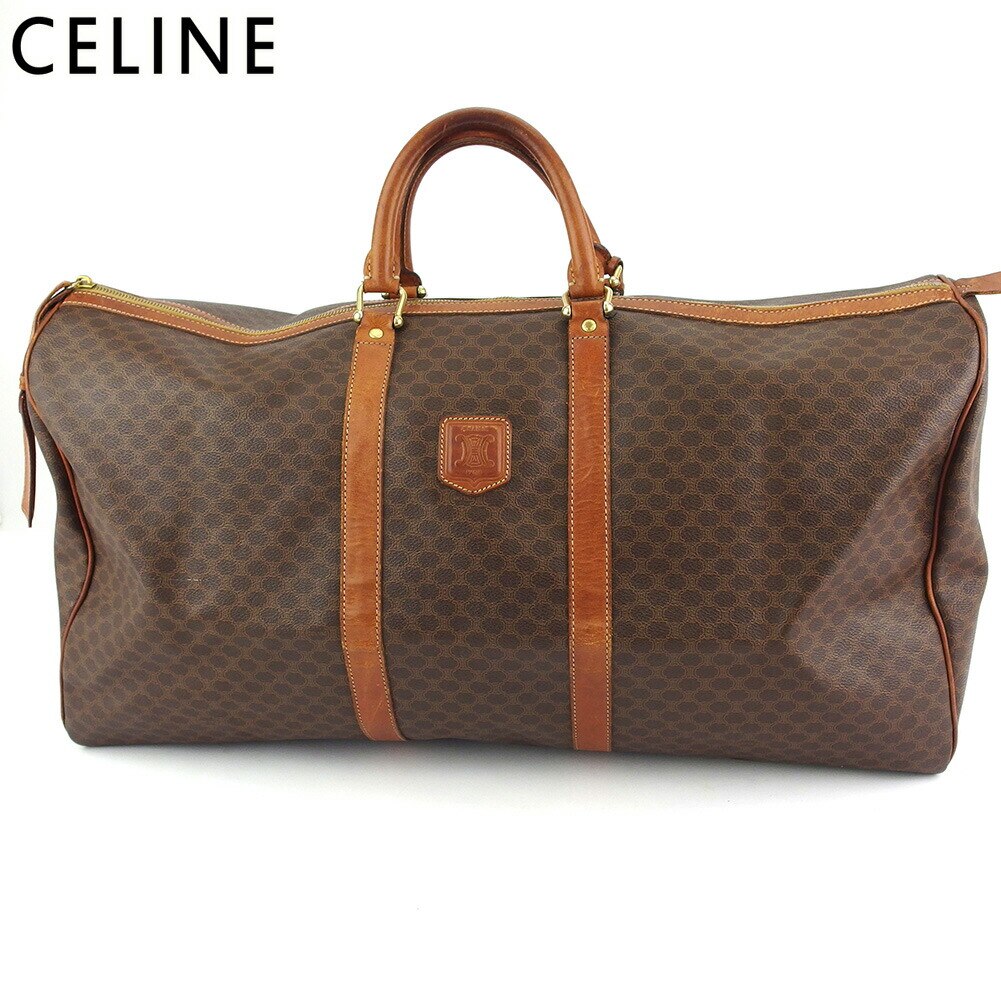 ボストンバッグ トラベルバッグ 旅行用バッグ マカダム レディース メンズ ブラウン ベージュ ゴールド 中古