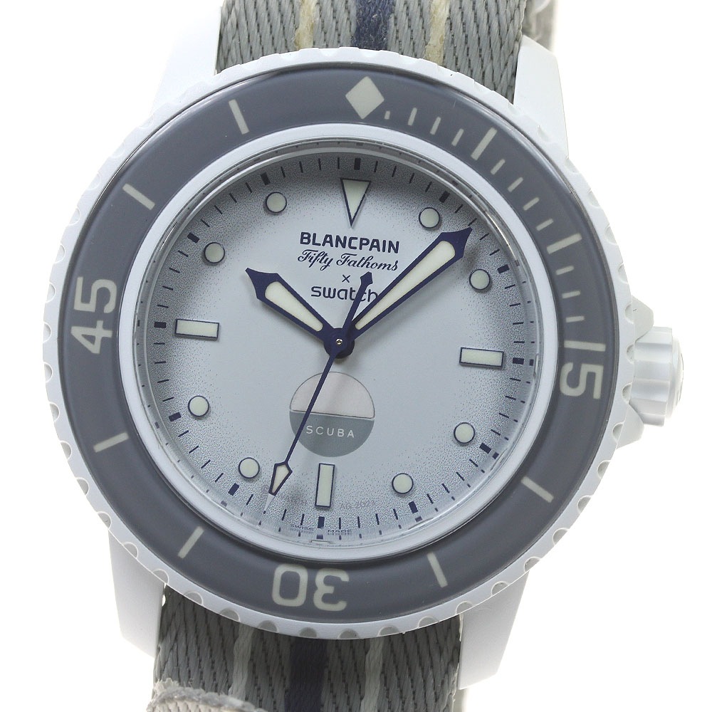 訳あり ブランパン Blancpain SO35S100 スウォッチ × ブランパン アンタークティク オーシャン 自動巻き メンズ 箱保証書付き_819452【中古】