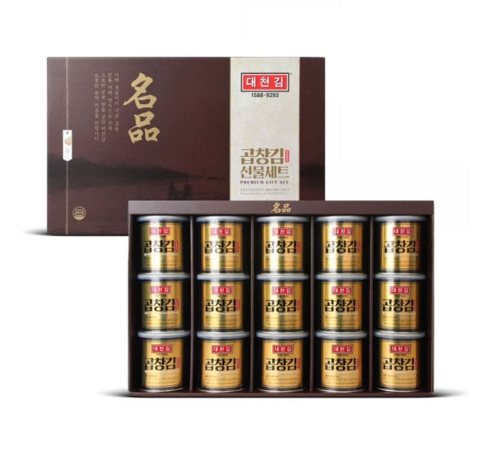 【名品海苔】　コプチャン海苔ギフトセット30gｘ12缶 /15缶 選択／　韓国大人気海苔／紙ショッパー付き