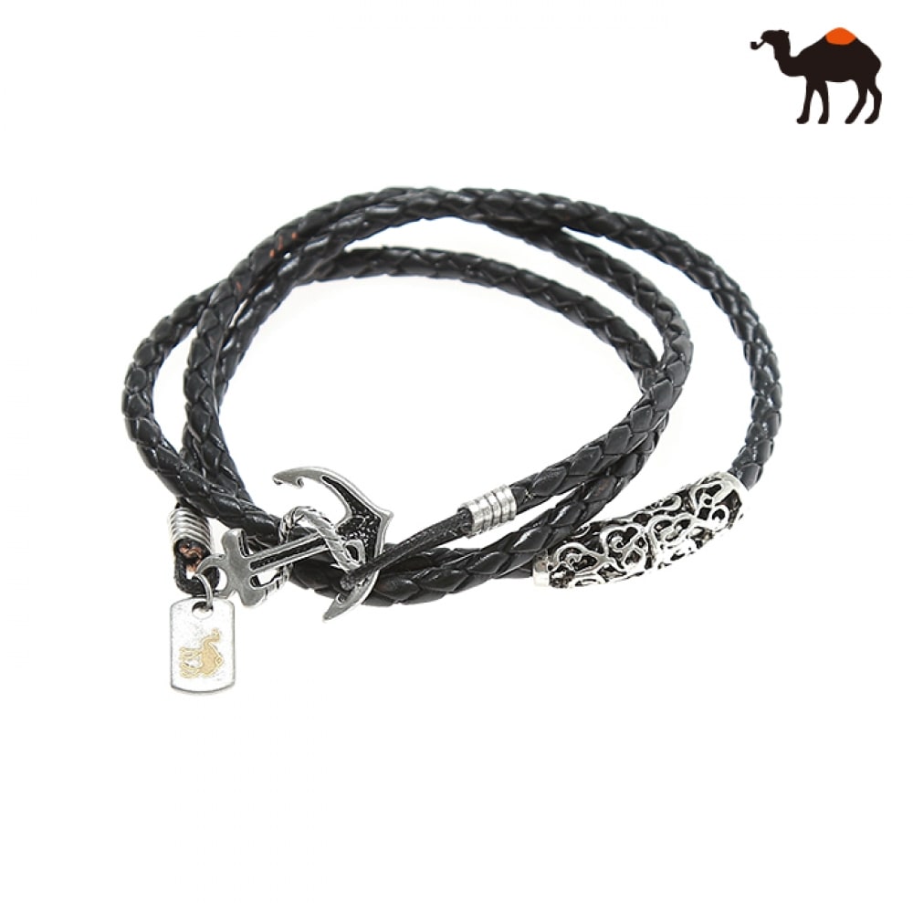 JBANS クラシックイタリアンレザーロールブレスレット (C1402-AC124BK)