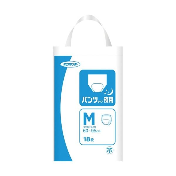 （まとめ）王子ネピア ネピアテンダー パンツタイプ 夜用 M 1パック（18枚） [x3セット]