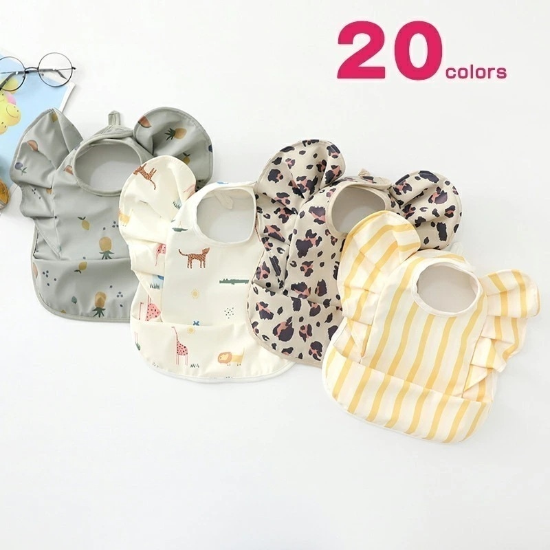 送料無料 お食事エプロン お食事スタイ 防水 柔らかい ベビー 北欧 ポケット付き 赤ちゃん 女の子 男の子 幼児 保育園 入園準備 出産祝い