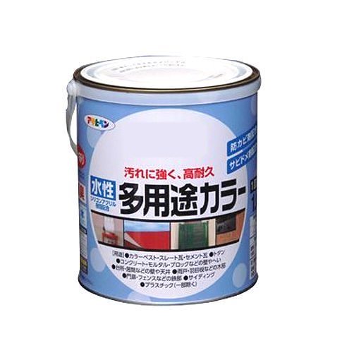 （まとめ買い）水性多用途カラー 1.6L カーマイン [x3缶セット]