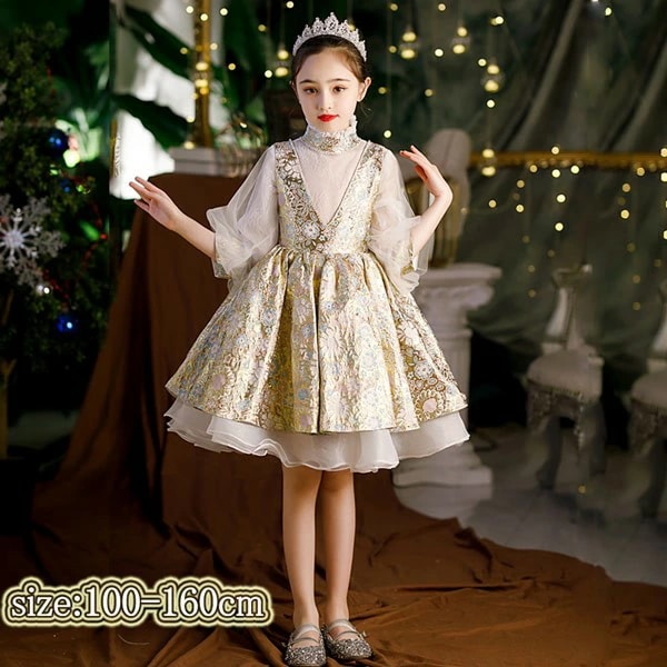 今すぐ欲しい！ピアノ発表会 ドレス 子供 キッズドレス 子供服 ひざ丈 ガール 子供ドレス 刺繡 フラワーガール ベールガール リングガール プリンセスドレス フラワーガール ベールガール お姫様 上