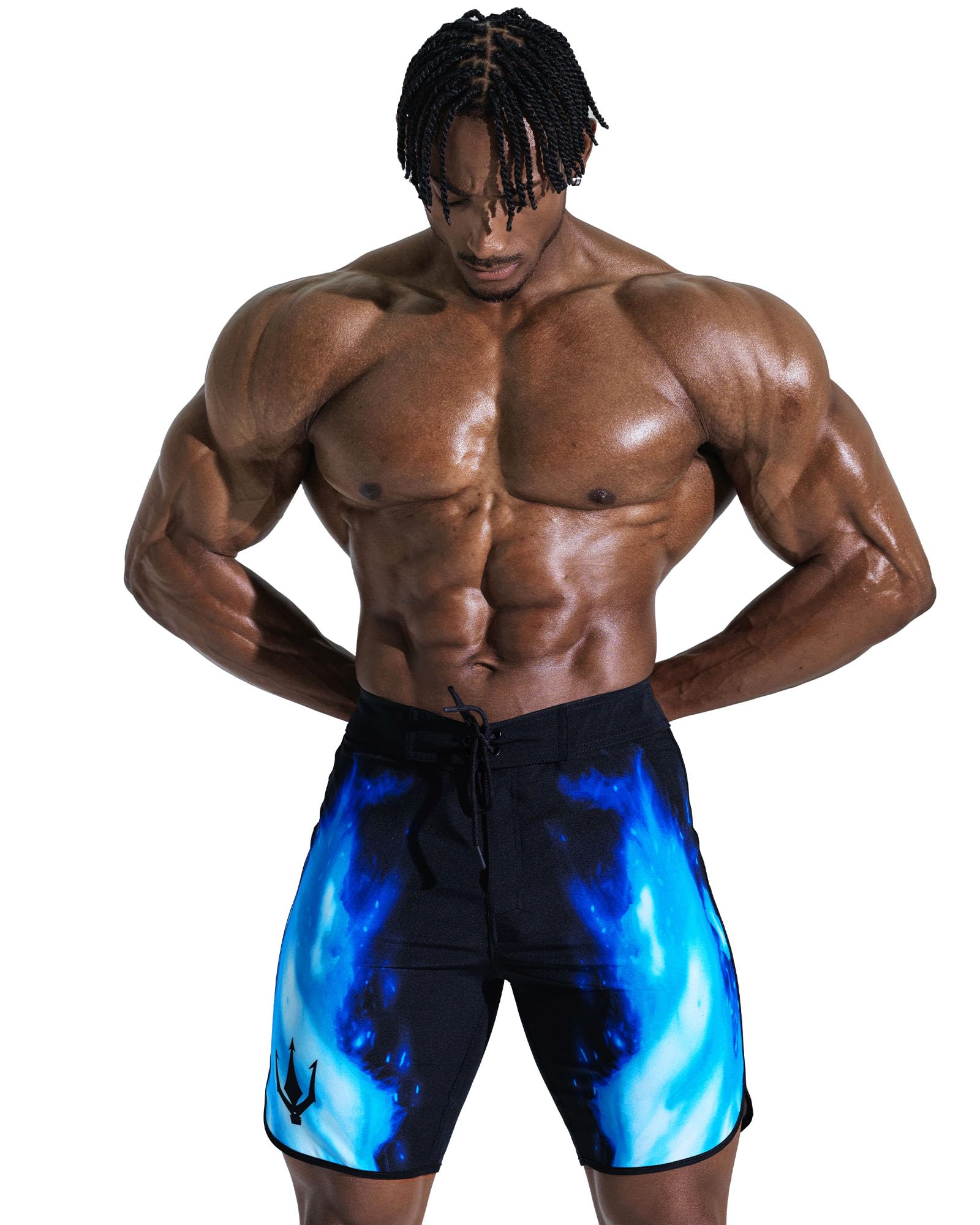 [FIED] ファイド 15インチ メンズフィジークボードショーツサーフパンツ IFBB NPC SSA (ブルー) [並行輸入品]
