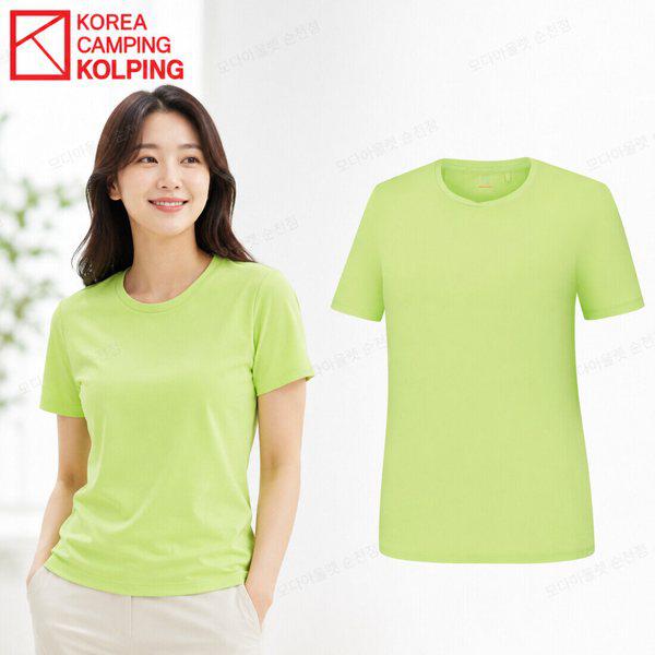 女性夏のアスレジャー半袖ラウンドTシャツ W_SC