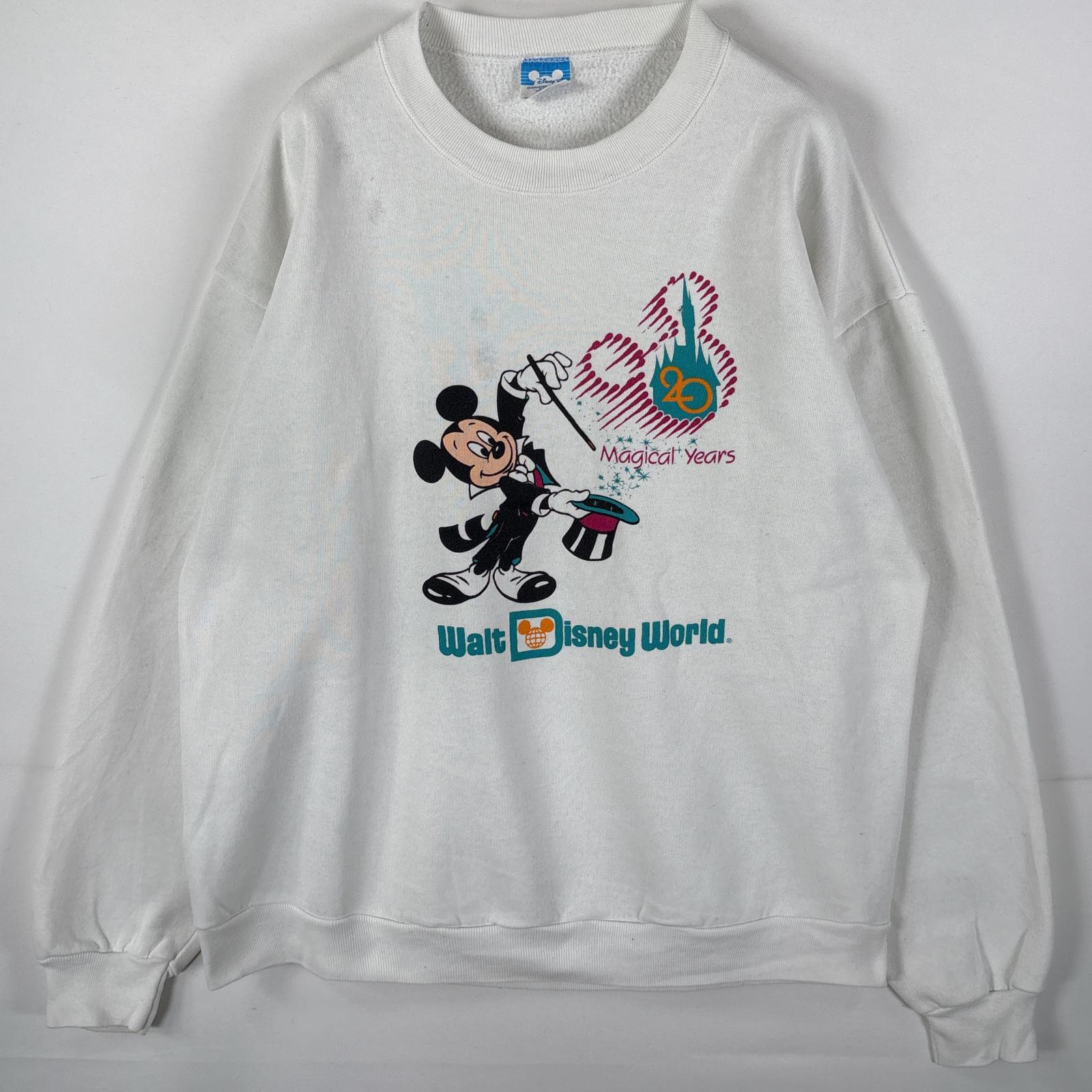 古着 80s/80年代 ヴィンテージ USA製 スウェット ミッキーマウス 20Magical Years XL ホワイト メンズ
