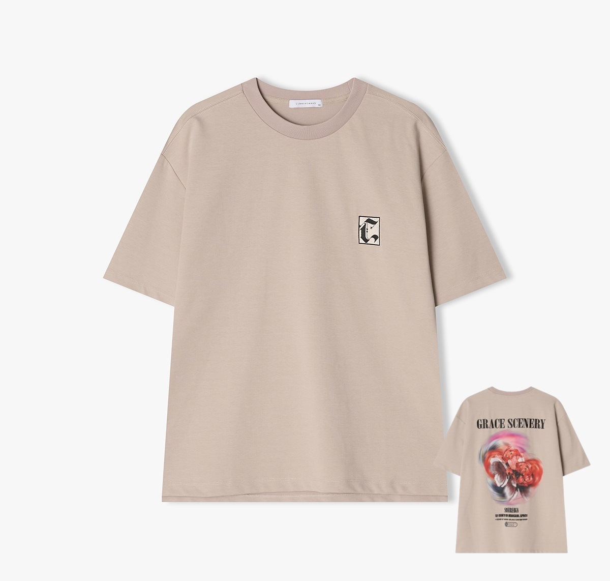 [25SS][チャ·ウヌPICK] TORNADO FLOWER アートワークハーフTシャツ LLM42503