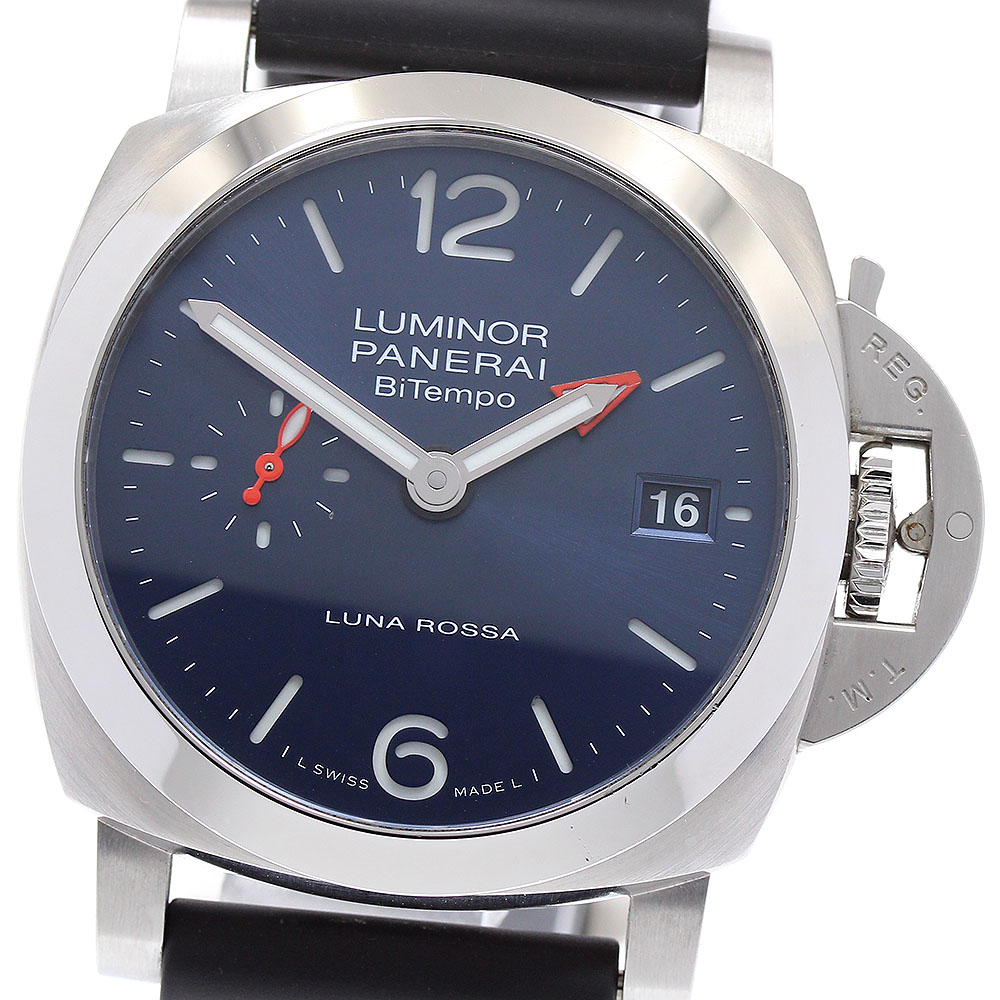 パネライ PANERAI PAM01404 ルミノール クアランタ ルナロッサ デイト スモールセコンド 自動巻き メンズ 箱・保証書付き_863708【中古】