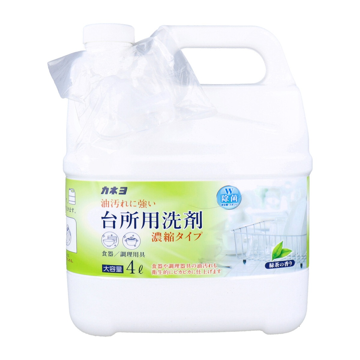 台所用合成洗剤 濃縮タイプ 弱アルカリ性 緑茶の香り 大容量 4L X3本