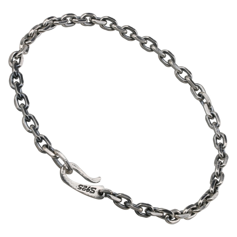 925 燻し小豆チェーンブレスレット [bs123]