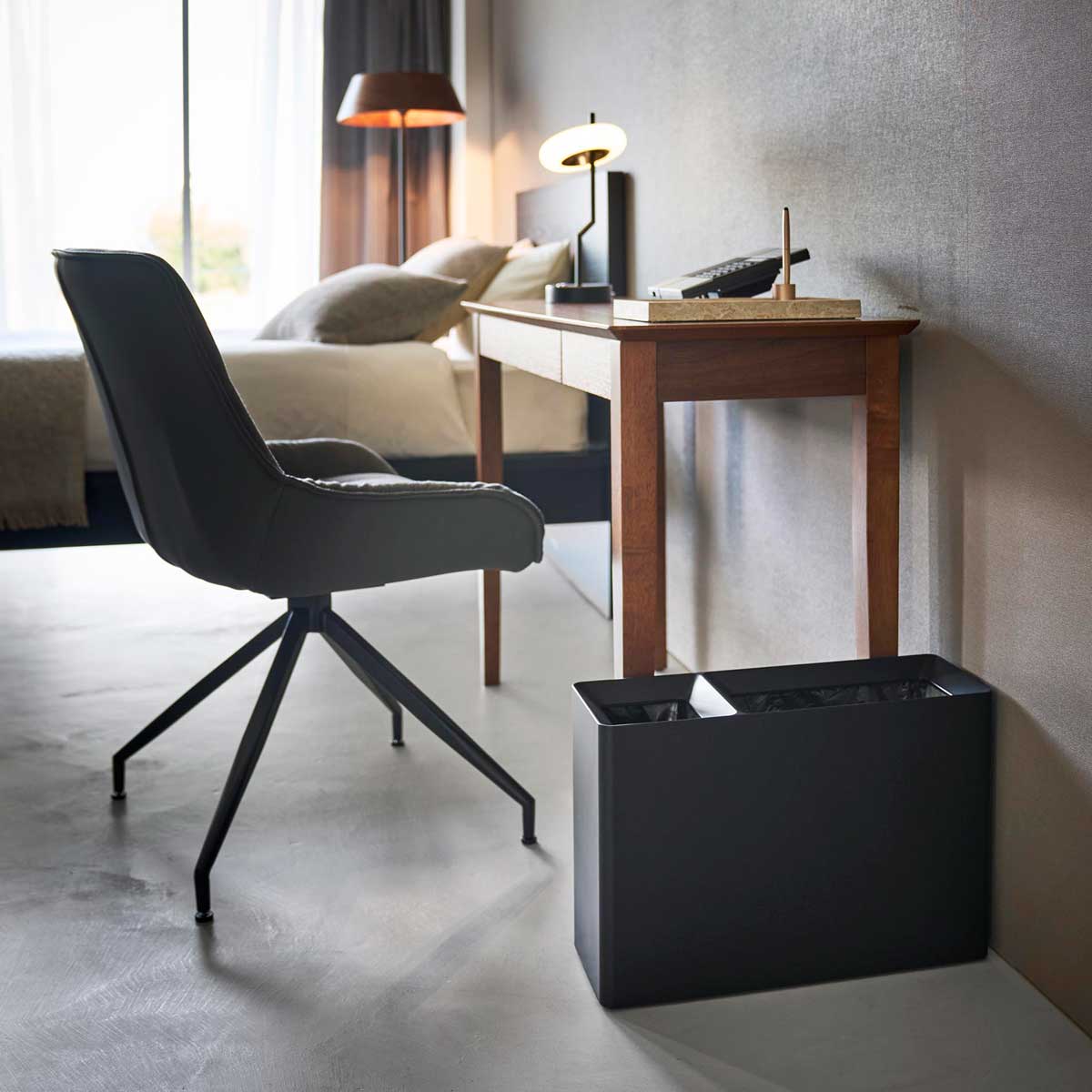 分別ゴミ箱 山崎実業 tower タワー スーパー・コンビニ弁当がそのまま入る分別ダストボックス 10355 ブラック