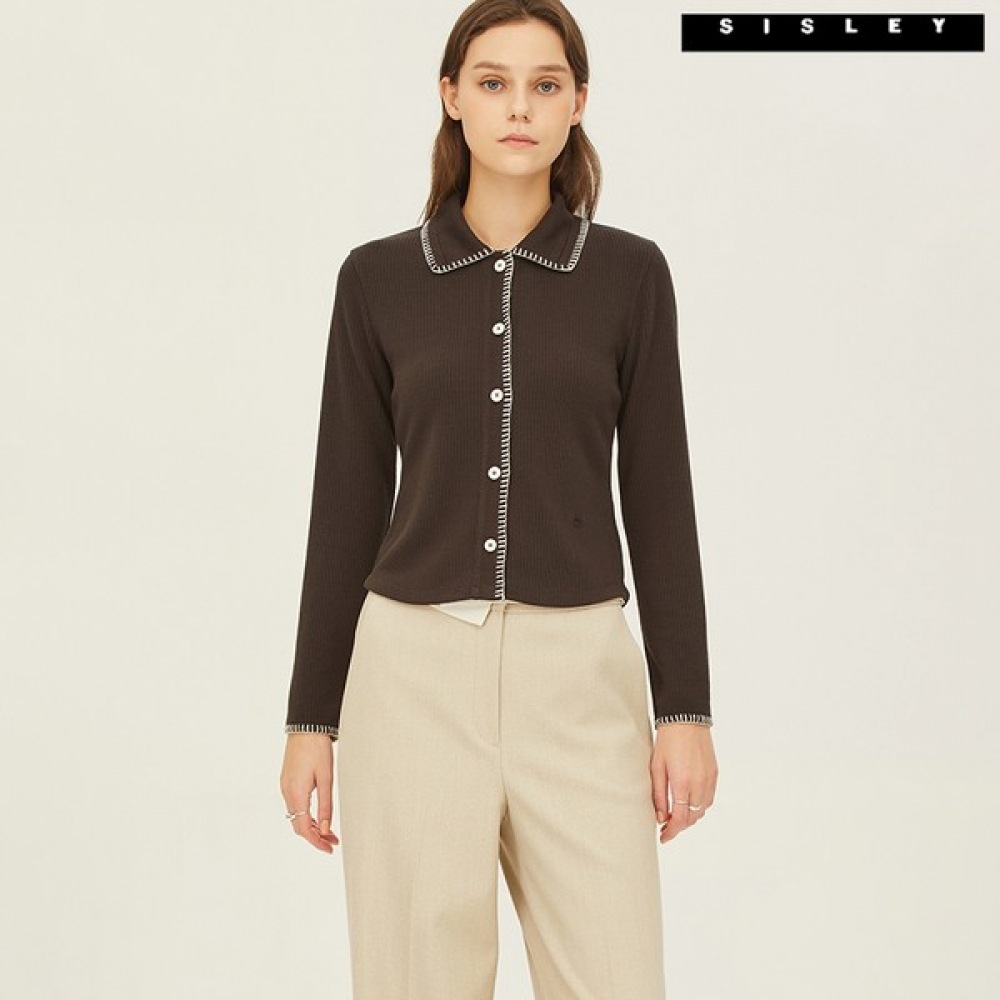 (シスレー) シスレーガーネットリブカーディガン T シャツ SATS36261_BR