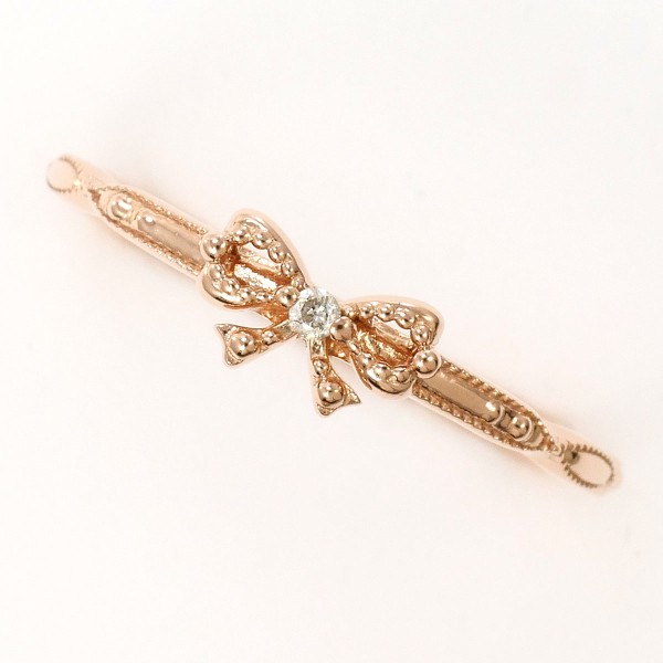 ノジェス K10PG リング 指輪 8.5号 ダイヤ 0.01 ジュエリー 中古