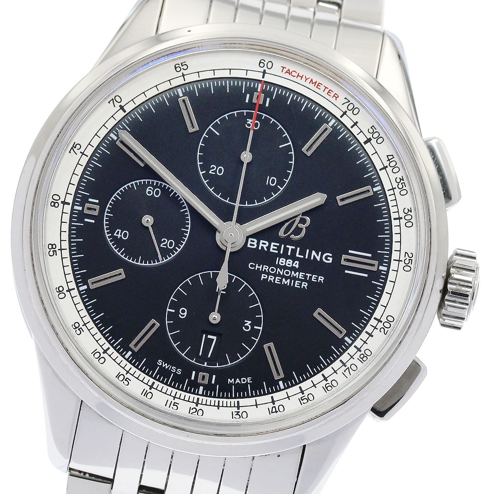 ブライトリング BREITLING A13315 プレミエ クロノグラフ デイト 自動巻き メンズ 良品 内箱・保証書付き_885488【中古】 239,490円