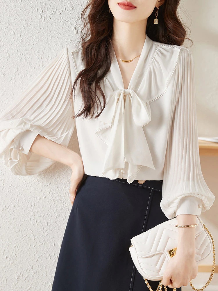 デザイン感が小さい人たちはシャツ新しいシャツ可愛い 蝶結びフリル長袖ブラウス上着シアーシャツ