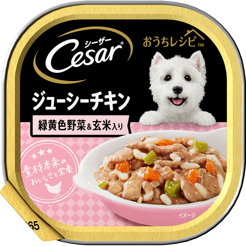 （まとめ買い）マース シーザー おうちレシピ ジューシーチキン 緑黄色野菜＆玄米入り 100g 犬用フード [x24]