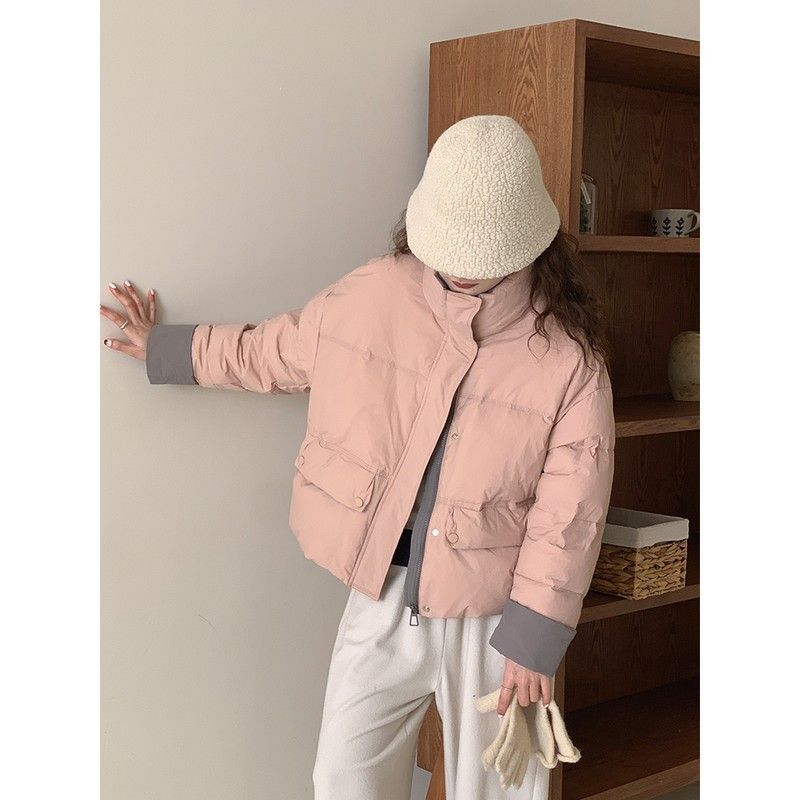 逆短ダウンジャケット女性小柄ファッションパステルカラーのゆったりパンジャケット