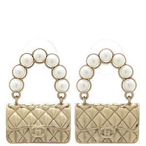 シャネル ピアス ココマーク アクセサリー CHANEL 07A ゴールド フェイクパール スイング メッキ 小物 レディース 女性 Accessories Earrings Coco Gold