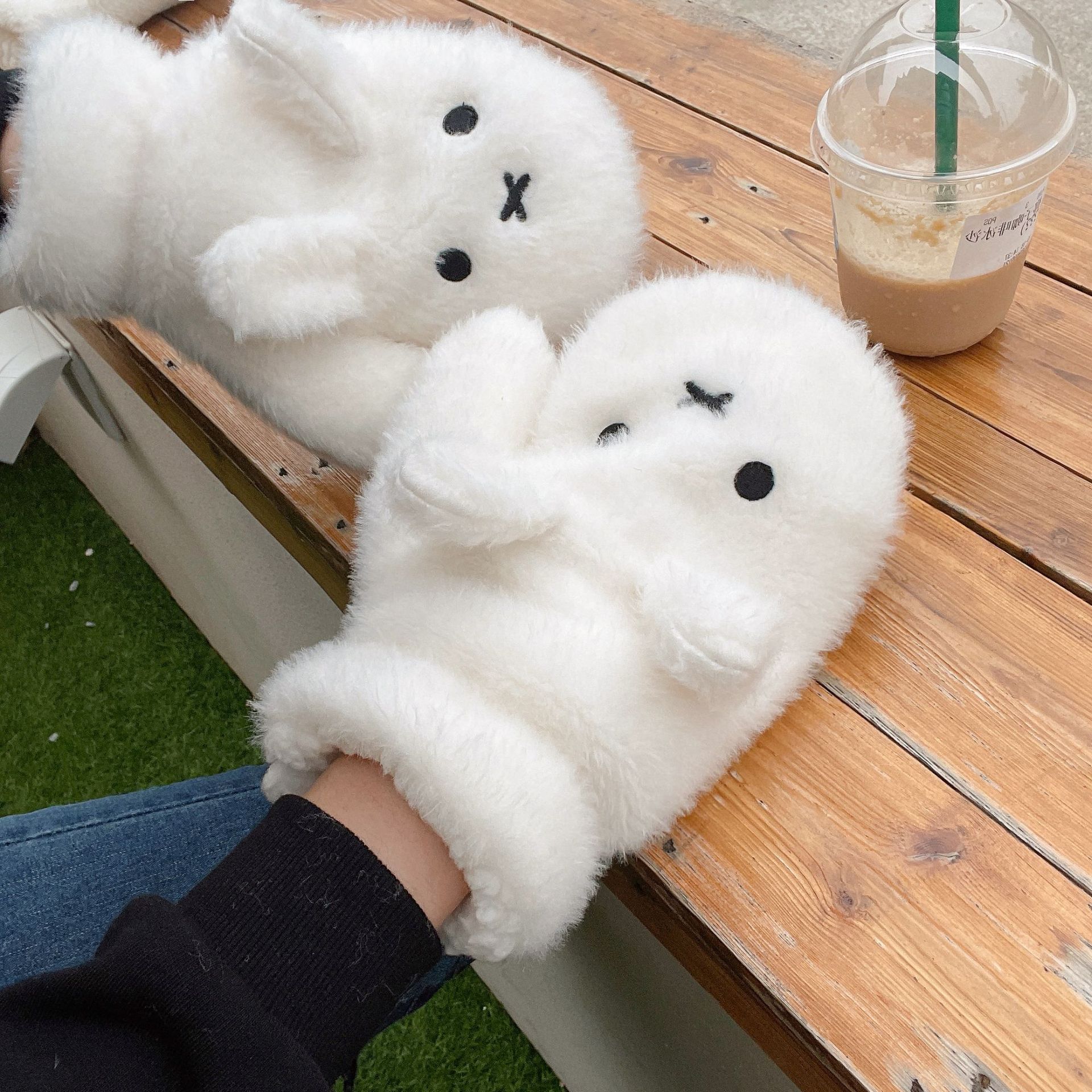 うさぎぬいぐるみ手袋 韓国風 冬用 防寒 防寒 学生 サイクリング かわいいうさぎ 厚手の手袋