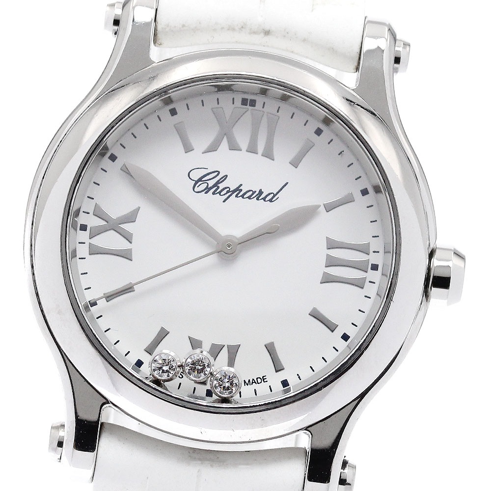 ショパール Chopard 278590-3001 ハッピースポーツ 3Pダイヤ クォーツ レディース 内箱・保証書付き_951997【中古】