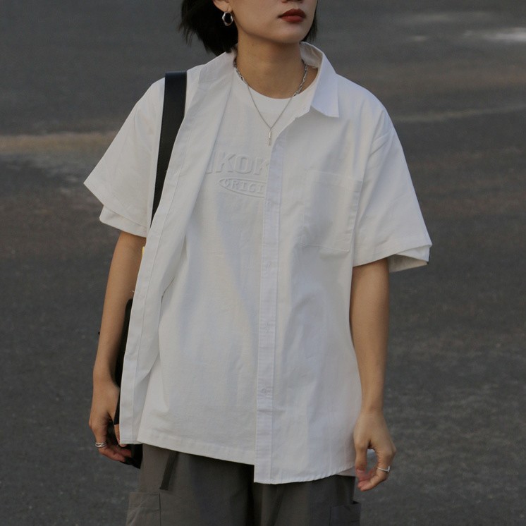 レトロ 学生 白 シャツ レディース アウター 半袖 トップス レディース おしゃれ 春夏 薄手 ゆったり シャツ1166