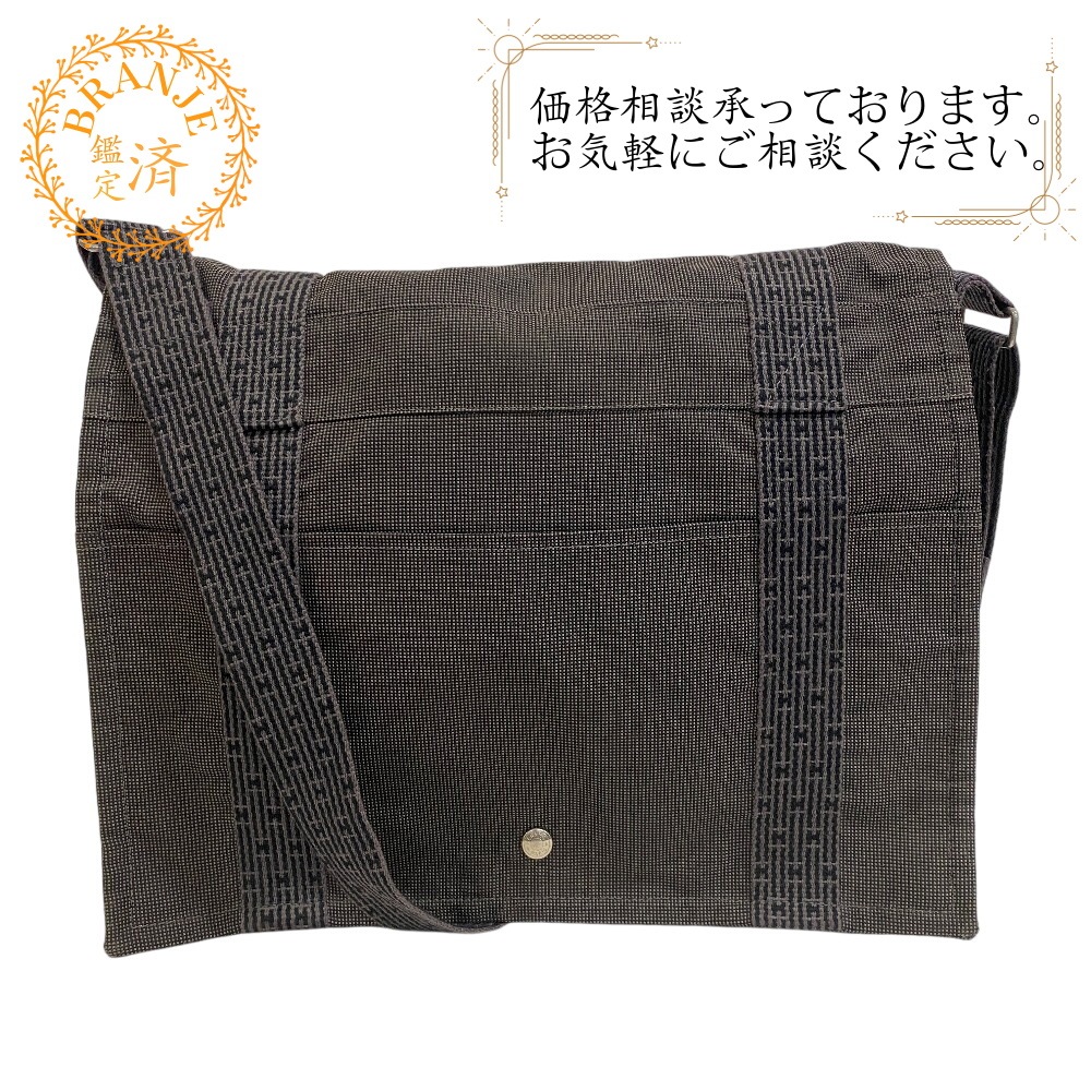 バサスMM エールライン キャンバス ショルダーバッグ グレー ブランド