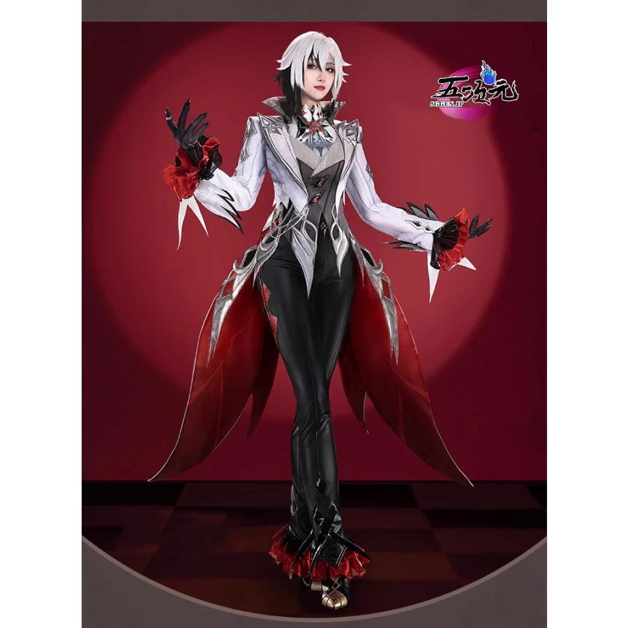 即納あり 【大人気N0.1】　原神　コスプレ　アルレッキーノ 召使　フォンテーヌ　衣装　ins大人気 ウィッグ　靴　髙!品!質