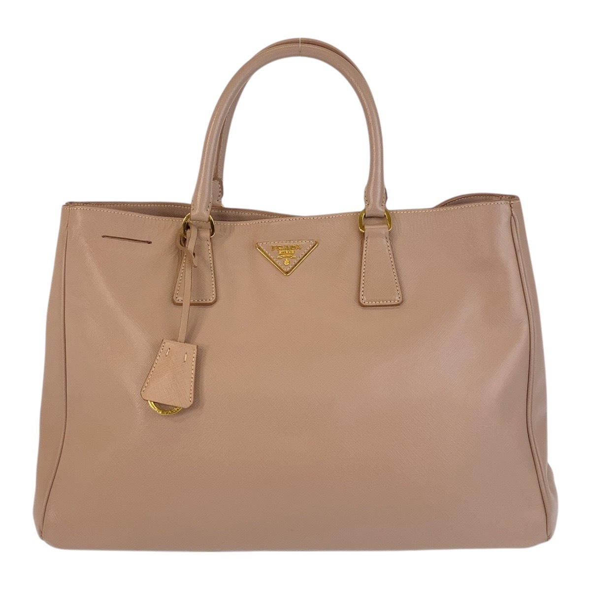 美品 サフィアーノ ピンクベージュ ゴールド金具 レザー ハンドバッグ レディース 500700