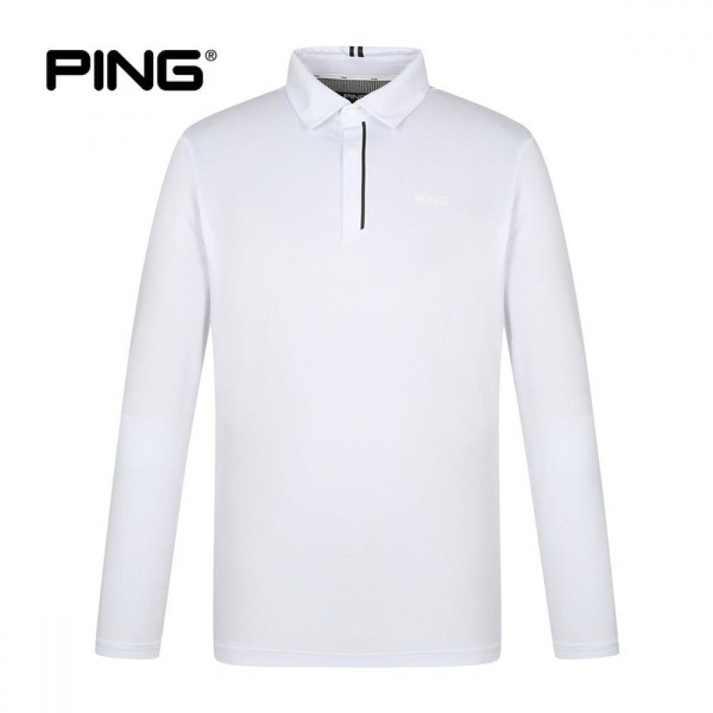 [ping] メンズラインポイントカラー長袖Tシャツ