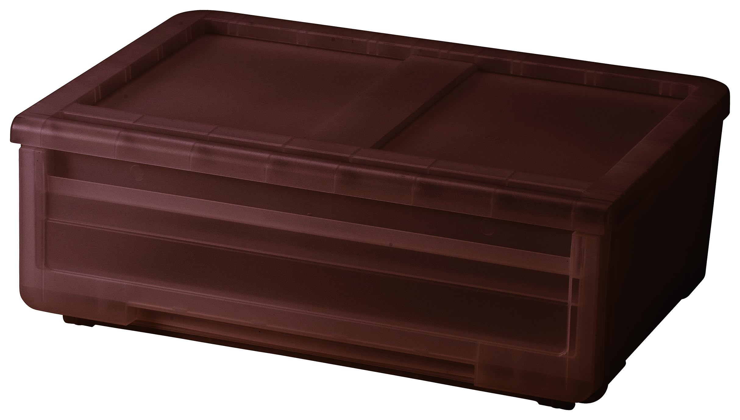 天馬(Tenma) ウォークインクローゼットにぴったりな奥行40cmの衣装ケース カバゾコ 60 完成品 引出しの抜け落ちを防ぐストッパー付き収納ケース どんなお部屋にも馴染むクリアブラウンカラー 収