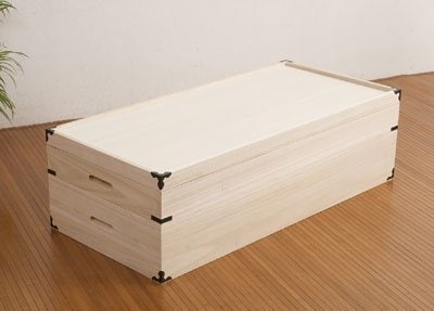 桐衣装箱 2段 高さ27cm (幅91cm×奥行42cm) 桐天然木 日本製 HI-0002