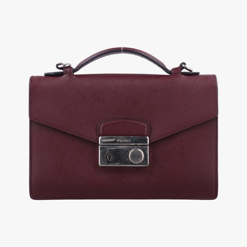 サウンド サッチェルボルドーサフィアーノレザーBT096014/J中古