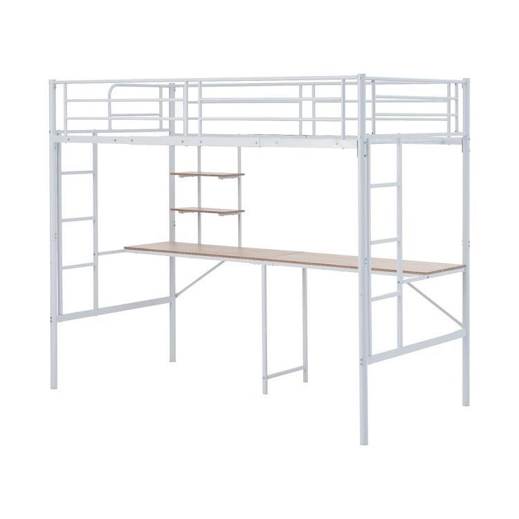 北欧風 システムベット ロフトベッド シングル デスク付き 大人ベッド 一人暮らし 部屋二段ベッド