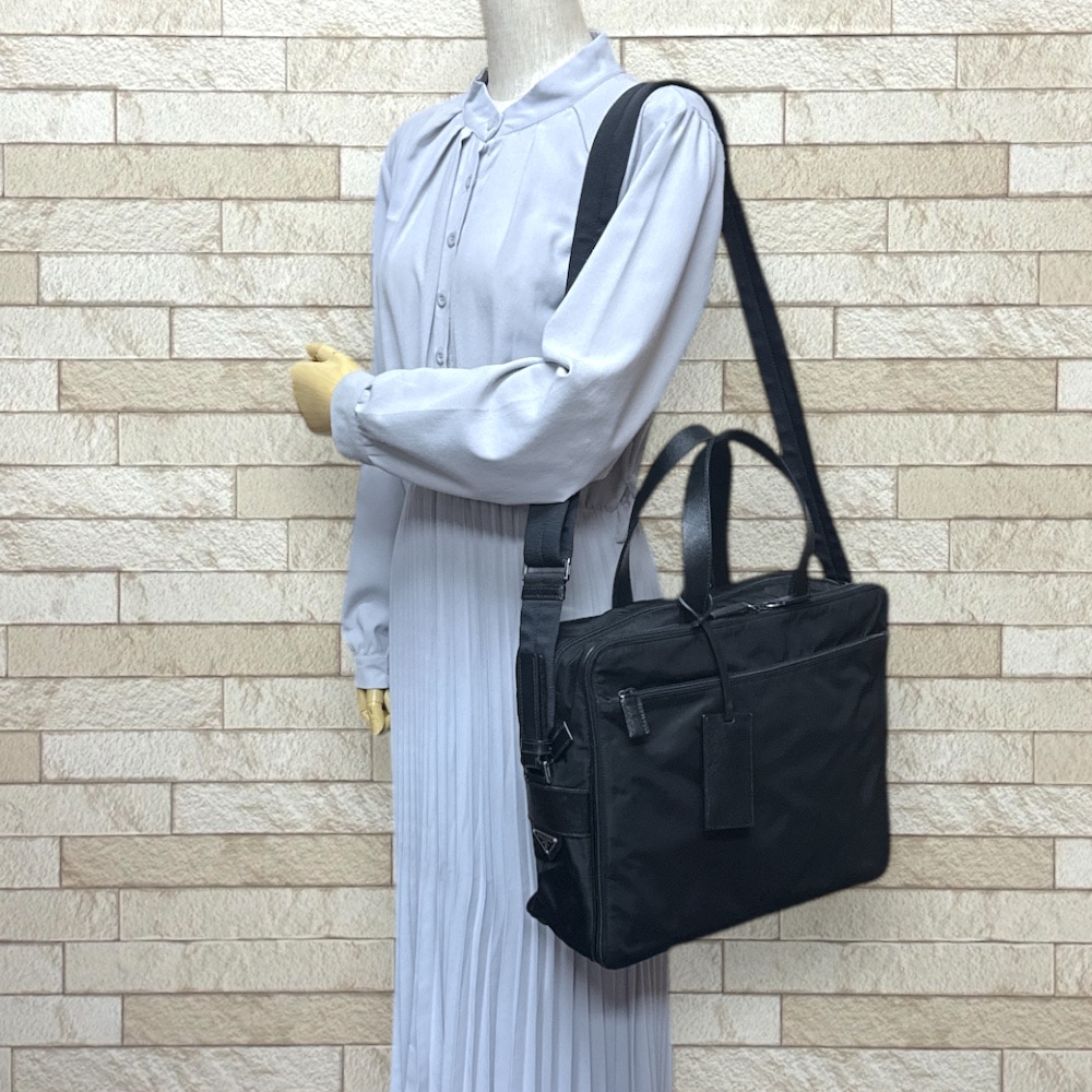 プラダ ビジネスバッグ ナイロン ブラック PRADA 中古