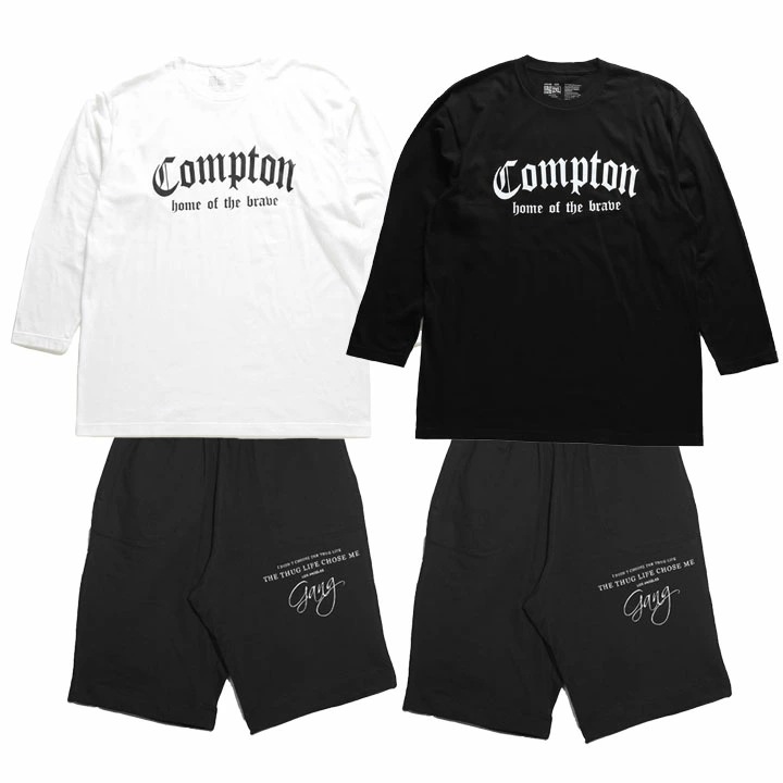 ACE FLAG 上下セット 長袖 Tシャツ ロンT ブランド スウェット ハーフパンツ メンズ 春秋冬用 黒 白 大きいサイズ エースフラッグ セットアップ