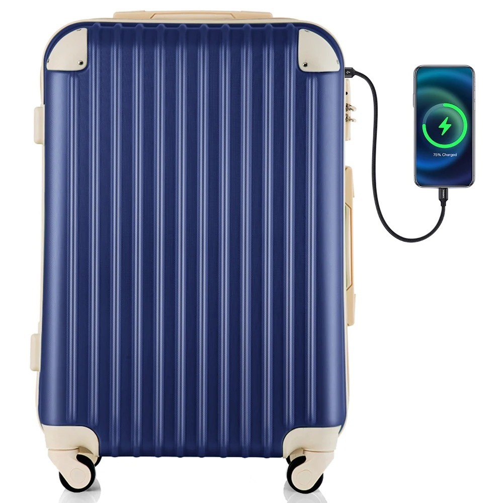【国内発送&送·料·無·料】スーツケースTSAロックUSB充電ポート付きカップホルダー付きキャリーバッグ大型Lサイズキャリーケース7日-14日