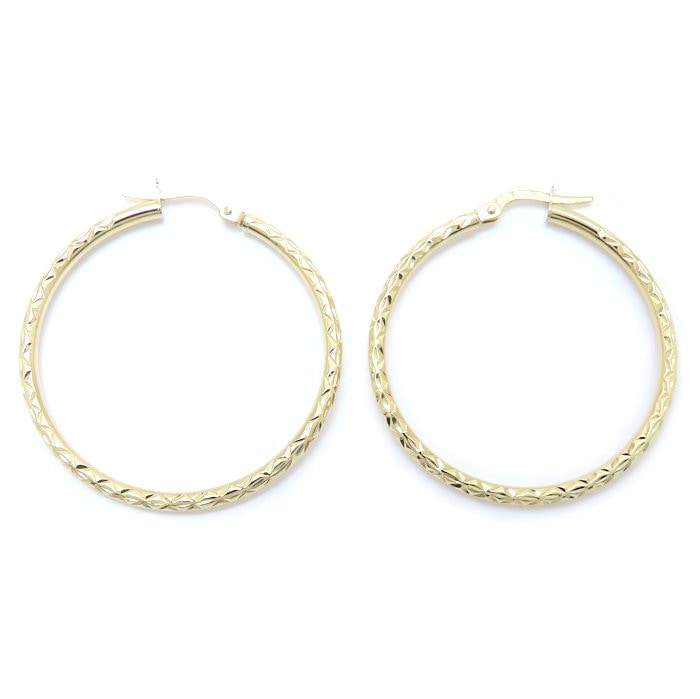 フープ ピアス 3.3cm K18YG イエローゴールド/293484【中古】