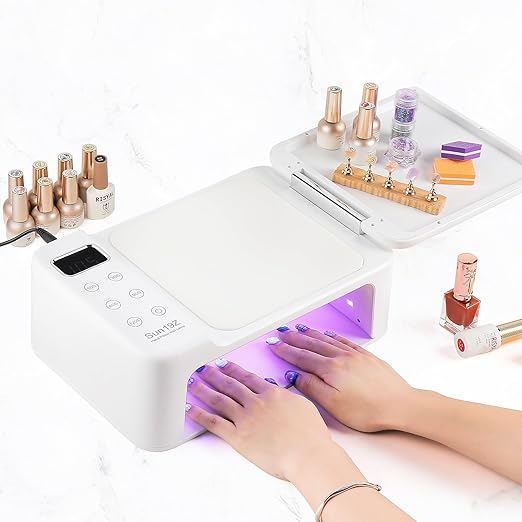 ジェルネイル ライト LED＆UVネイルランプ 多機能折りたたみパネル PU手枕 180Wのパワー 高速硬化ライト 動感知センサー 5段階のタイマー 指甲ジェルやレジンアートに適用可能です ジェルネイ