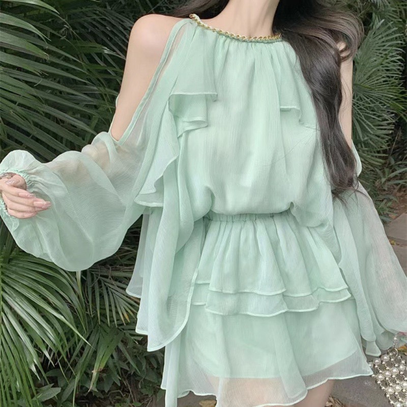 【1つ買うと10つ無料】気質のレディースウエスタンセットワンショルダーブラックショルダープリンセススカート