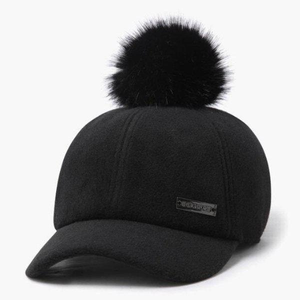 帽子 NQJ QP422WCPN1-BLK 女性用ポンポンボールキャップ/BLACK