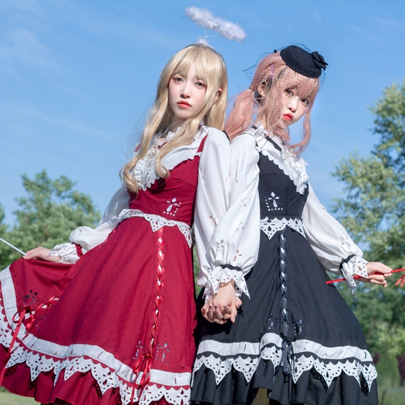 クリアランスセール～Zixiaoオリジナルロリータスカート「清環百茶」ドレスLOスカートJSKソフトガールシャツ
