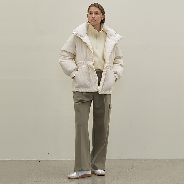 (PT-5478)Warm touch wide fit cargo jogger pants