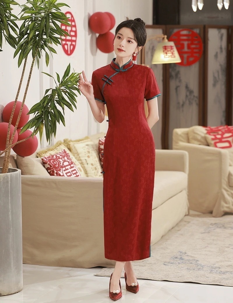 2025新作 花嫁披露宴ドレスチャイナドレスが優雅 チャイナドレス ドレス ワンピース レディース 韓国ファッション パーティードレス