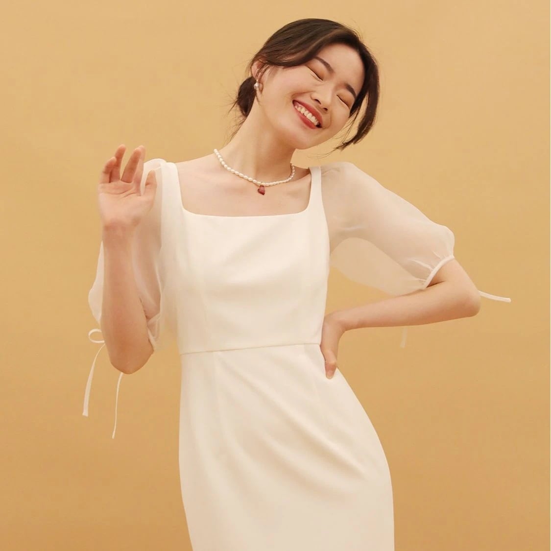 ウェディングドレス白前撮り Aライン マーメイド花嫁ロングドレスお呼ばれ結婚式お花嫁　白　ホワイト　パーティー