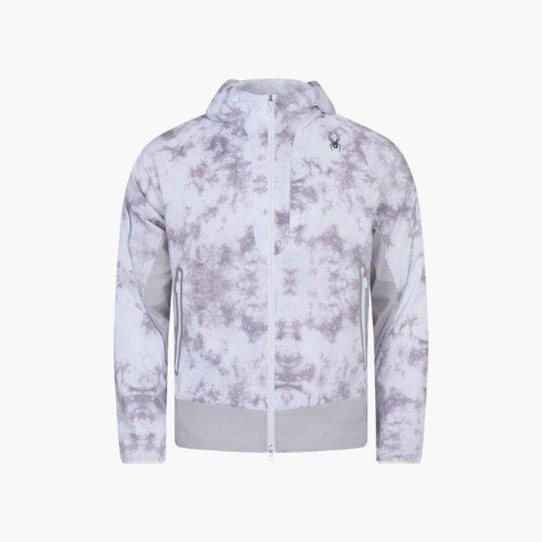 フードジップアップ PQF SPKFCNJK231M-WHT 男性ランニングパターンフード付きジャケット