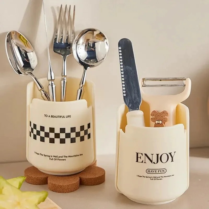 キッチン用品ホルダーセットナイフなしのナイフブロック大型食器ホルダー整理ホルダー乾燥シリンダー